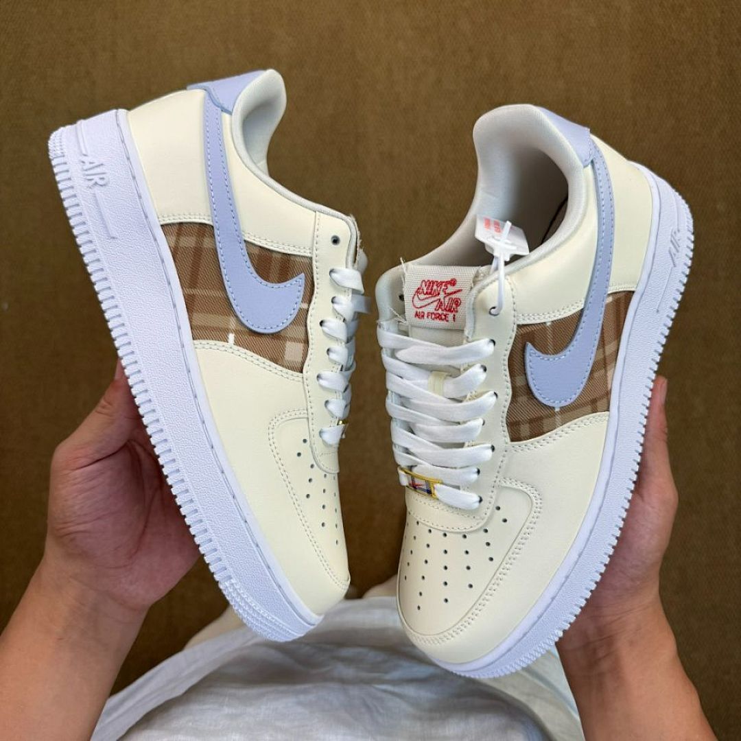 Nike Air Force 1 Low Sail University Blue Transparent Plaid - Image 8