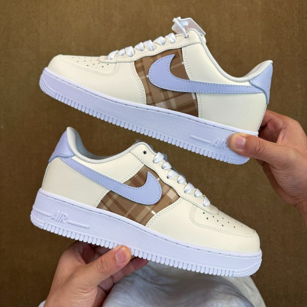 Nike Air Force 1 Low Sail University Blue Transparent Plaid - Image 9