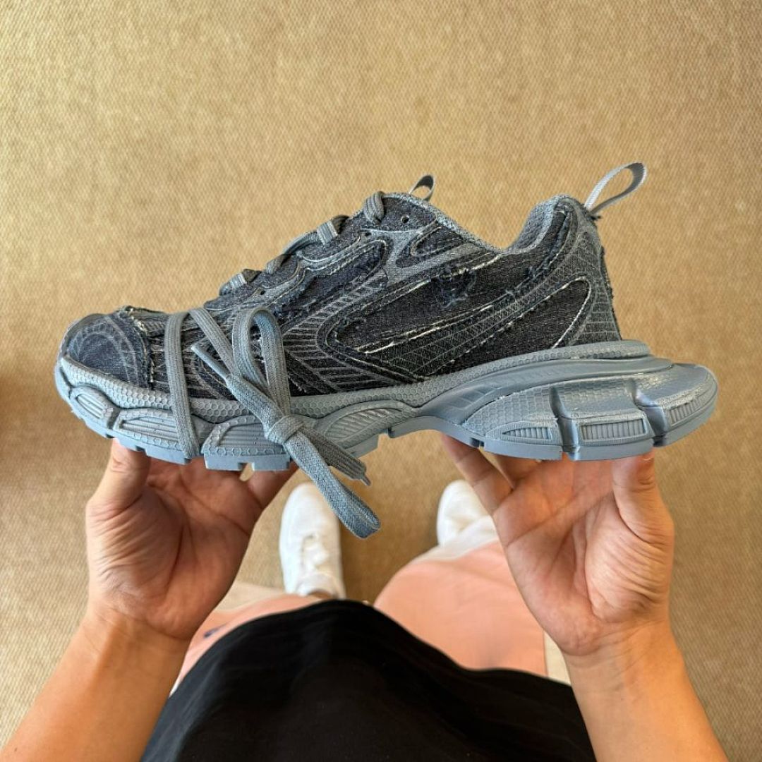 Balenciaga 3XL Trainer distressed denim sneakers 777649 W3XL1 4969