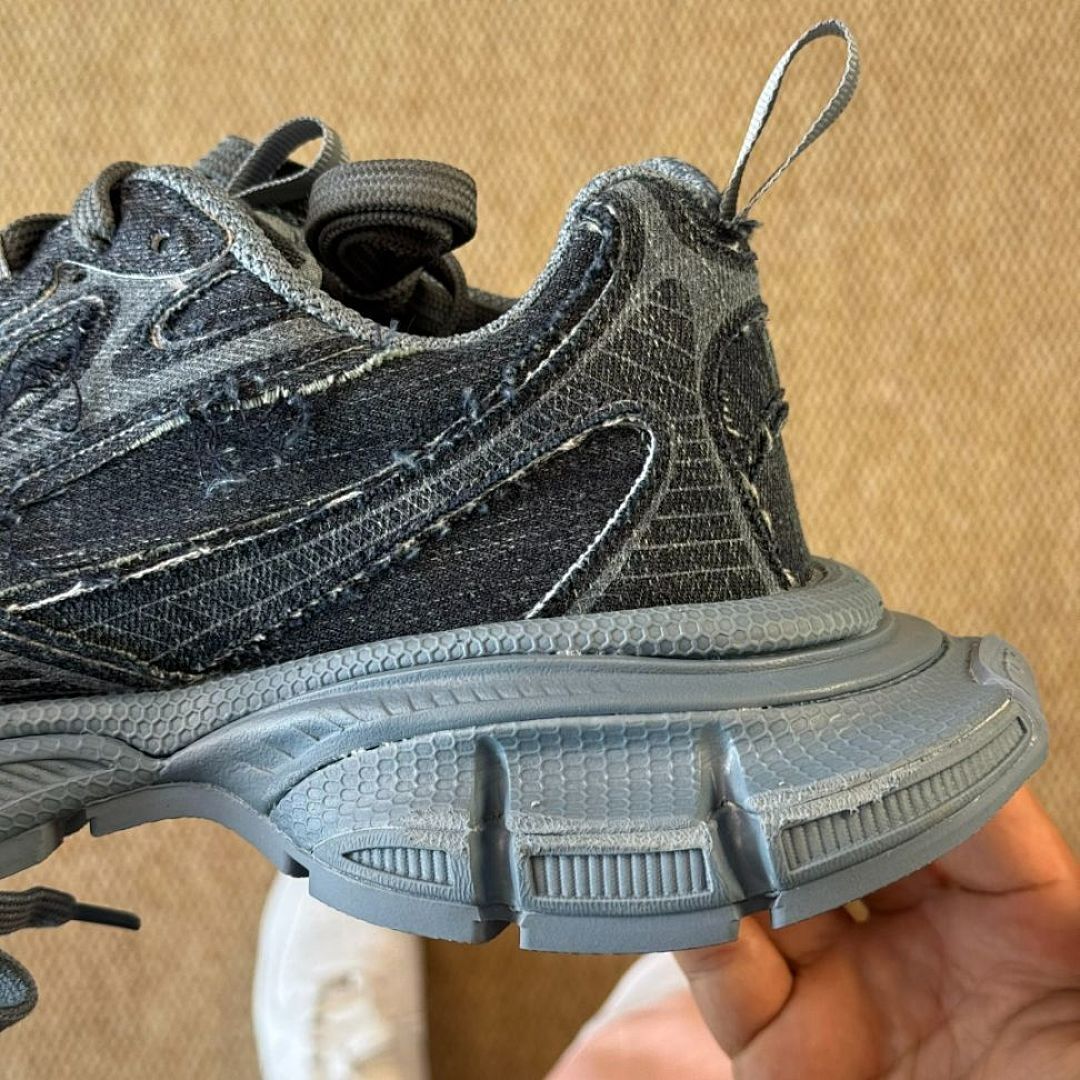 Balenciaga 3XL Trainer distressed denim sneakers 777649 W3XL1 4969 - Image 6