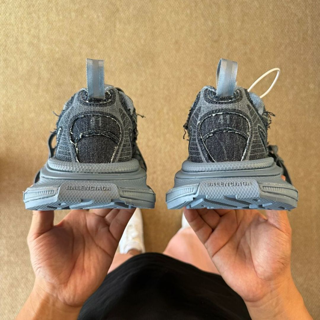 Balenciaga 3XL Trainer distressed denim sneakers 777649 W3XL1 4969 - Image 7