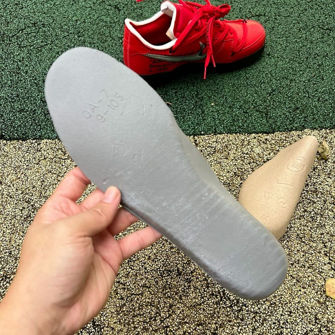 Off-White Nike Air Force 1 Low Red Black Metallic Silver - Image 6