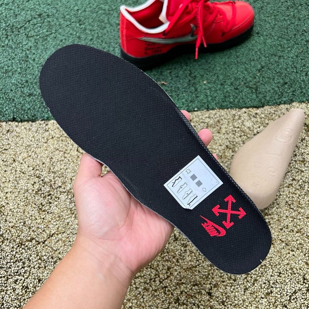 Off-White Nike Air Force 1 Low Red Black Metallic Silver - Image 7