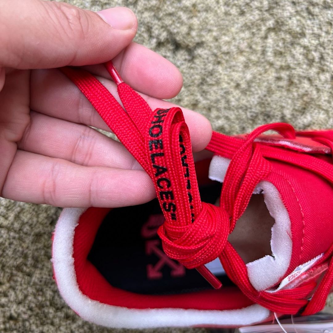 Off-White Nike Air Force 1 Low Red Black Metallic Silver - Image 8