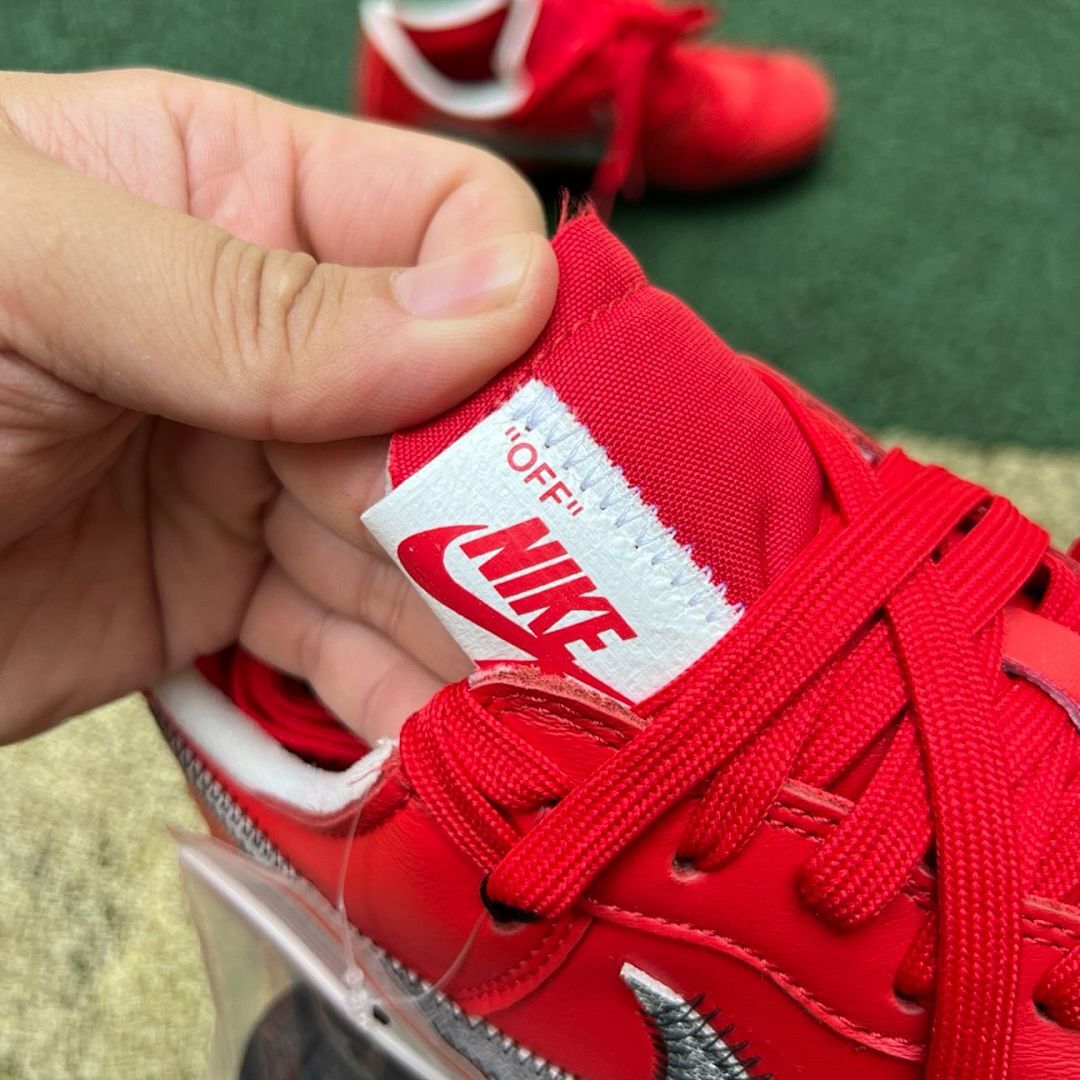 Off-White Nike Air Force 1 Low Red Black Metallic Silver - Image 14