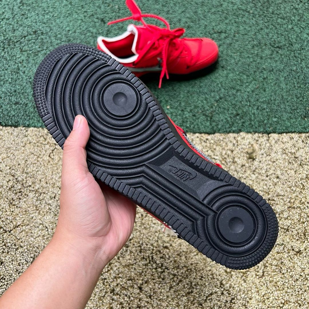 Off-White Nike Air Force 1 Low Red Black Metallic Silver - Image 16