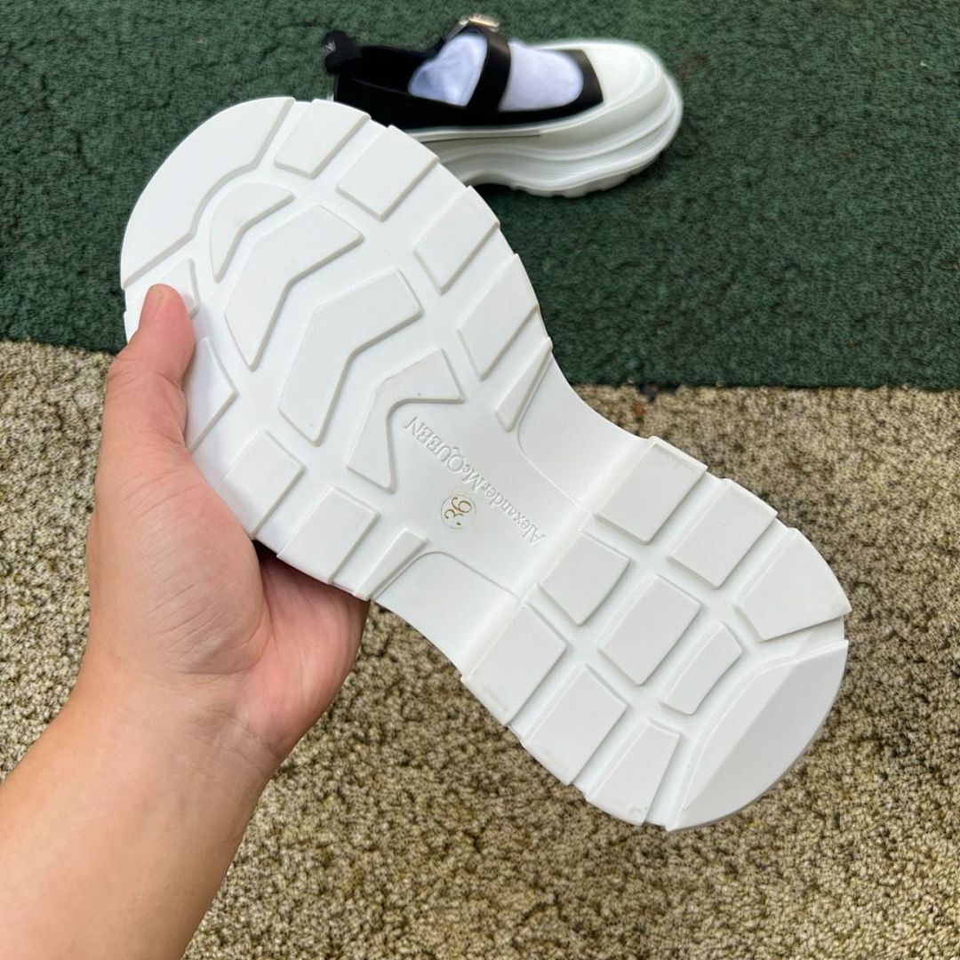 Alexander McQueen Tread Slick Mary Jane Black and White 757885W4WBC1070 - Image 6