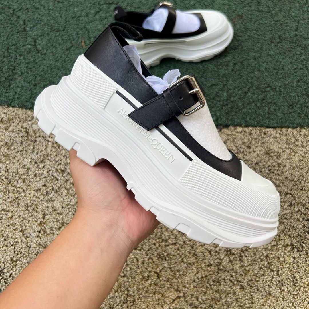 Alexander McQueen Tread Slick Mary Jane Black and White 757885W4WBC1070 - Image 9