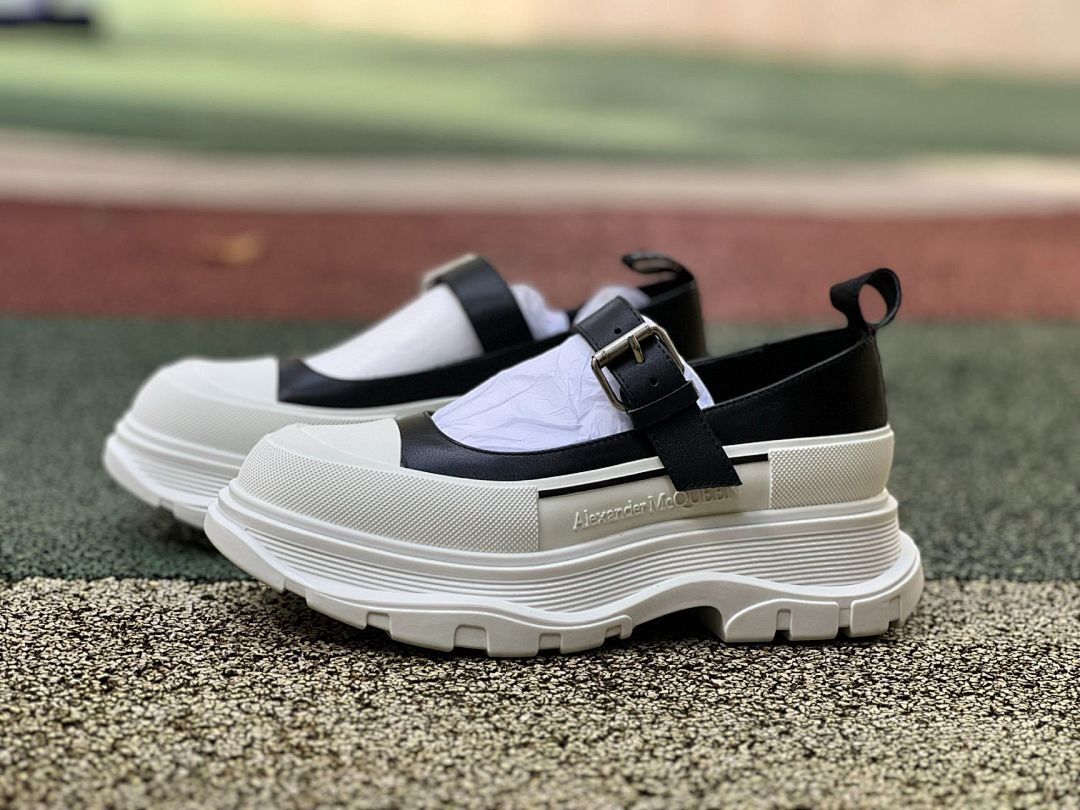 Alexander McQueen Tread Slick Mary Jane Black and White 757885W4WBC1070 - Image 10