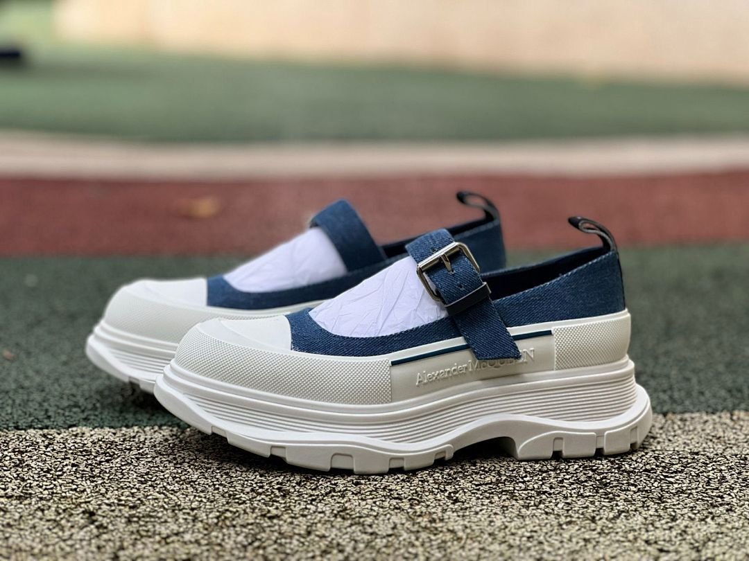 Alexander McQueen Punk Mary Jane Denim Shoes