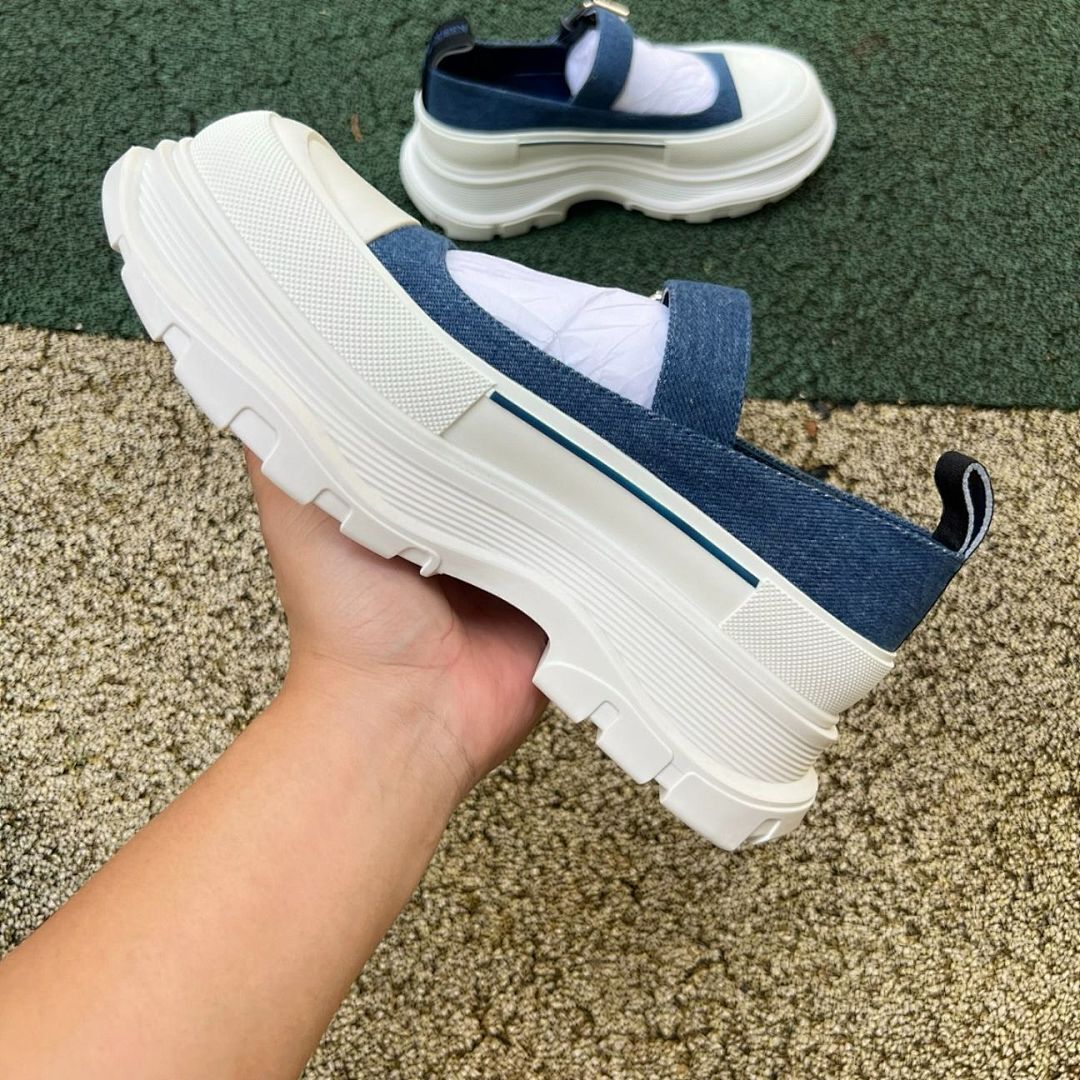 Alexander McQueen Punk Mary Jane Denim Shoes - Image 7