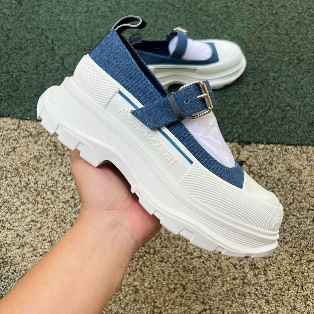 Alexander McQueen Punk Mary Jane Denim Shoes - Image 9