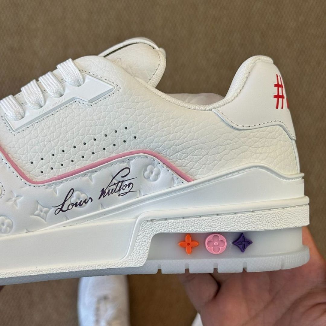 LV Trainer Sneaker White and Pink 1A9T4J - Image 5