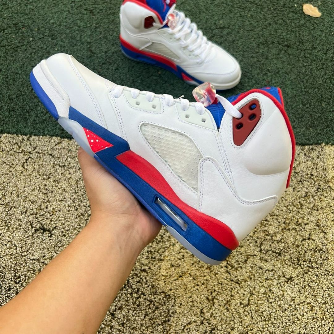 Air Jordan 5 Retro PE White Red Blue 32 - Image 7