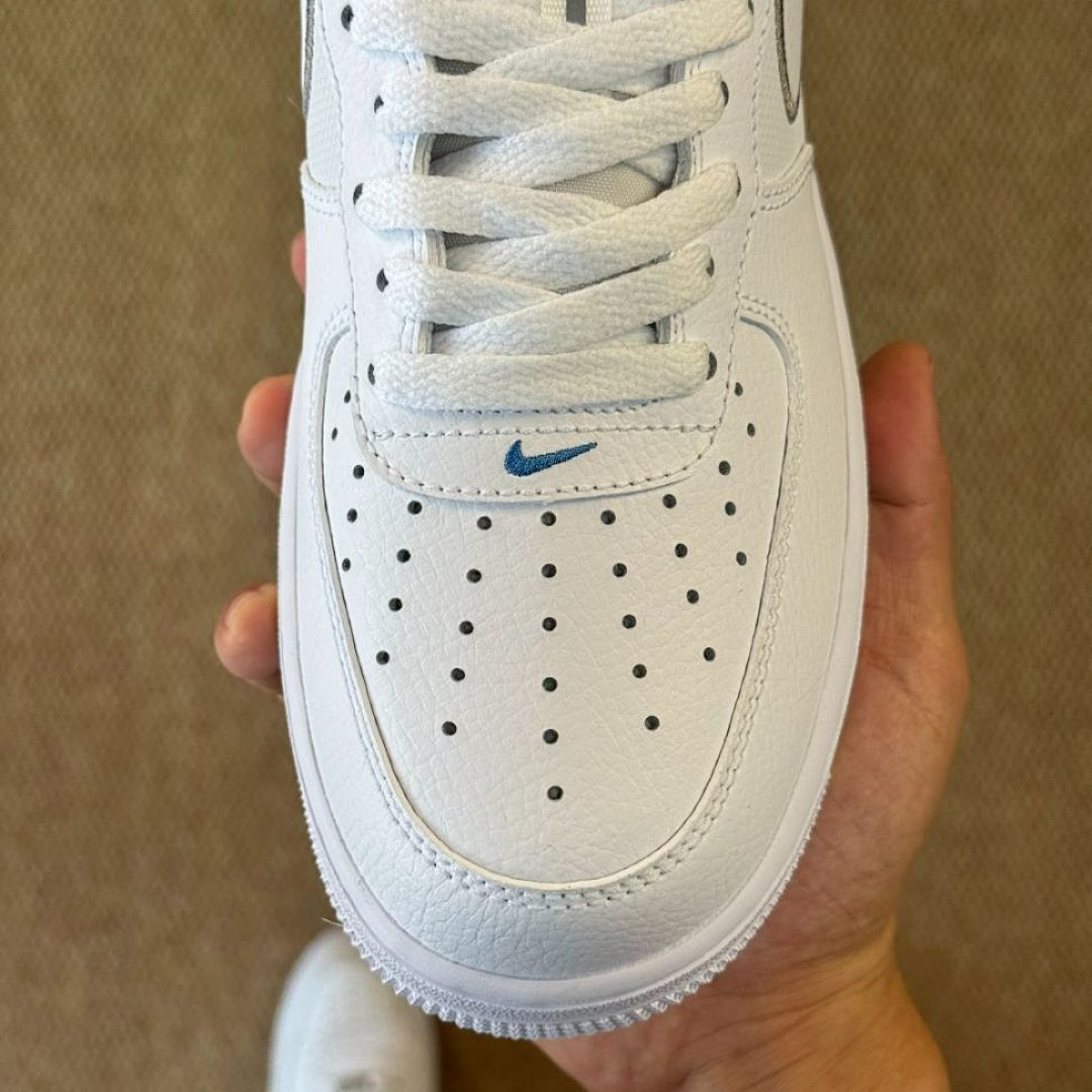 Nike Air Force 1 '07 White Wolf Grey Hyper Royal CW7577-101 - Image 3