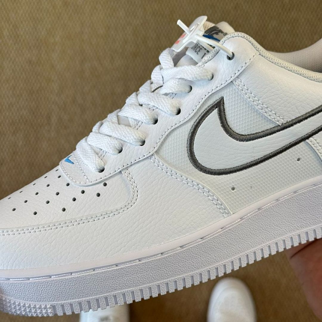 Nike Air Force 1 '07 White Wolf Grey Hyper Royal CW7577-101 - Image 4