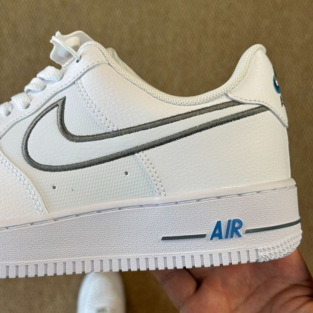 Nike Air Force 1 '07 White Wolf Grey Hyper Royal CW7577-101 - Image 5