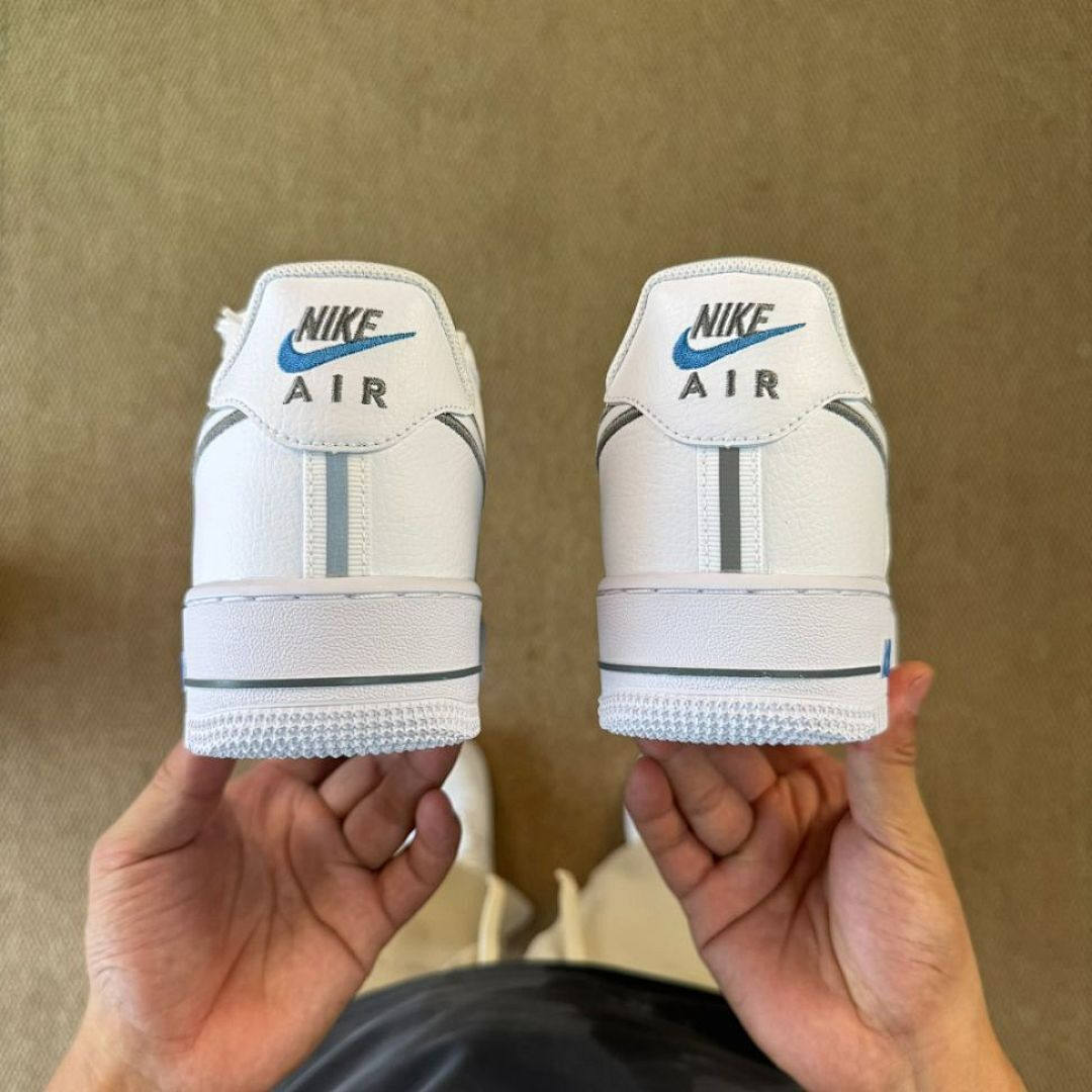 Nike Air Force 1 '07 White Wolf Grey Hyper Royal CW7577-101 - Image 6