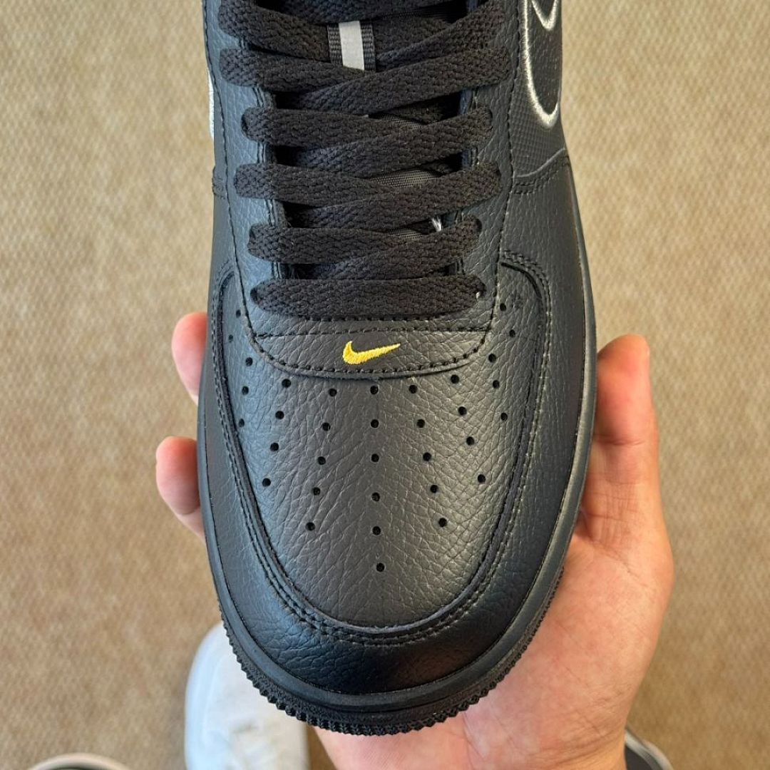 Nike Air Force 1 '07 Black White Yellow Strike DH7561-001 - Image 4