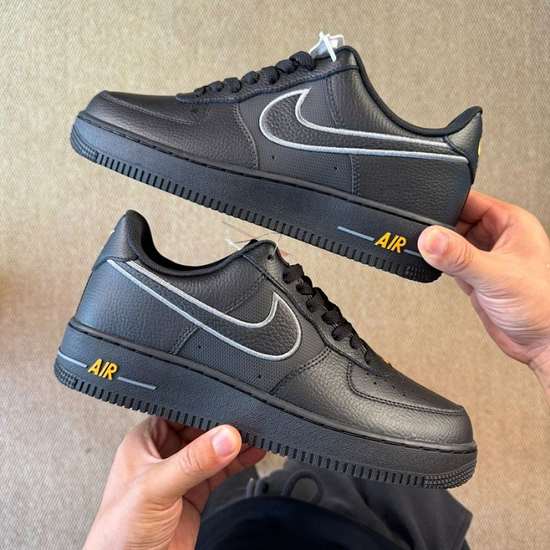 Nike Air Force 1 '07 Black White Yellow Strike DH7561-001 - Image 9