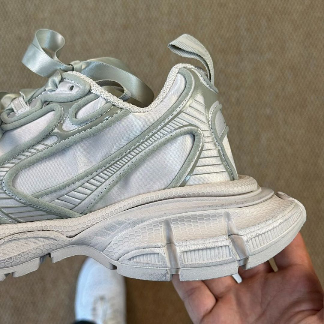 Balenciaga 3XL Trainer Sneakers Grey Green with Ribbon Laces - Image 6