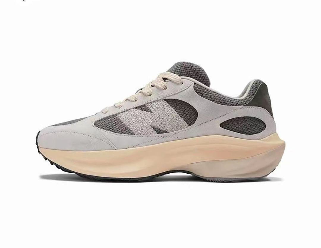 Chunky Grey Beige N-Mesh Suede Lifestyle Sneakers