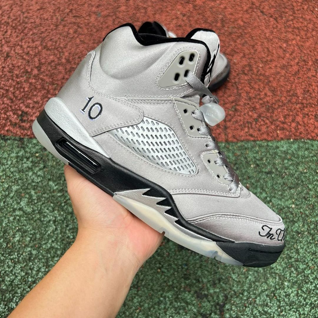 Air Jordan 5 Retro Carmelo Anthony PE "Family Flies Alone" Metallic Silver "10" - Image 10