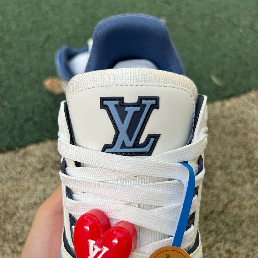 LV Trainer Sneaker Ecru and Blue 1A9ZFN - Image 5