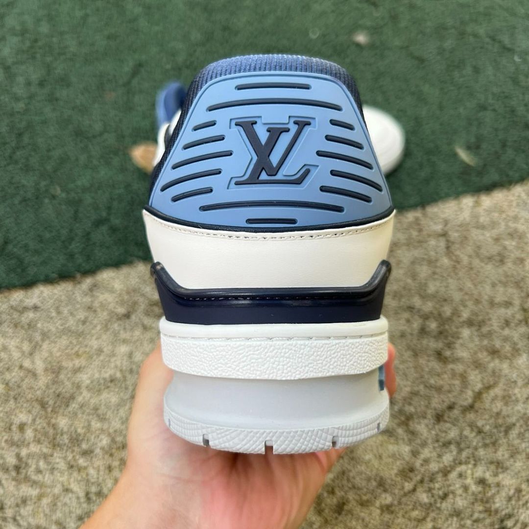 LV Trainer Sneaker Ecru and Blue 1A9ZFN - Image 8