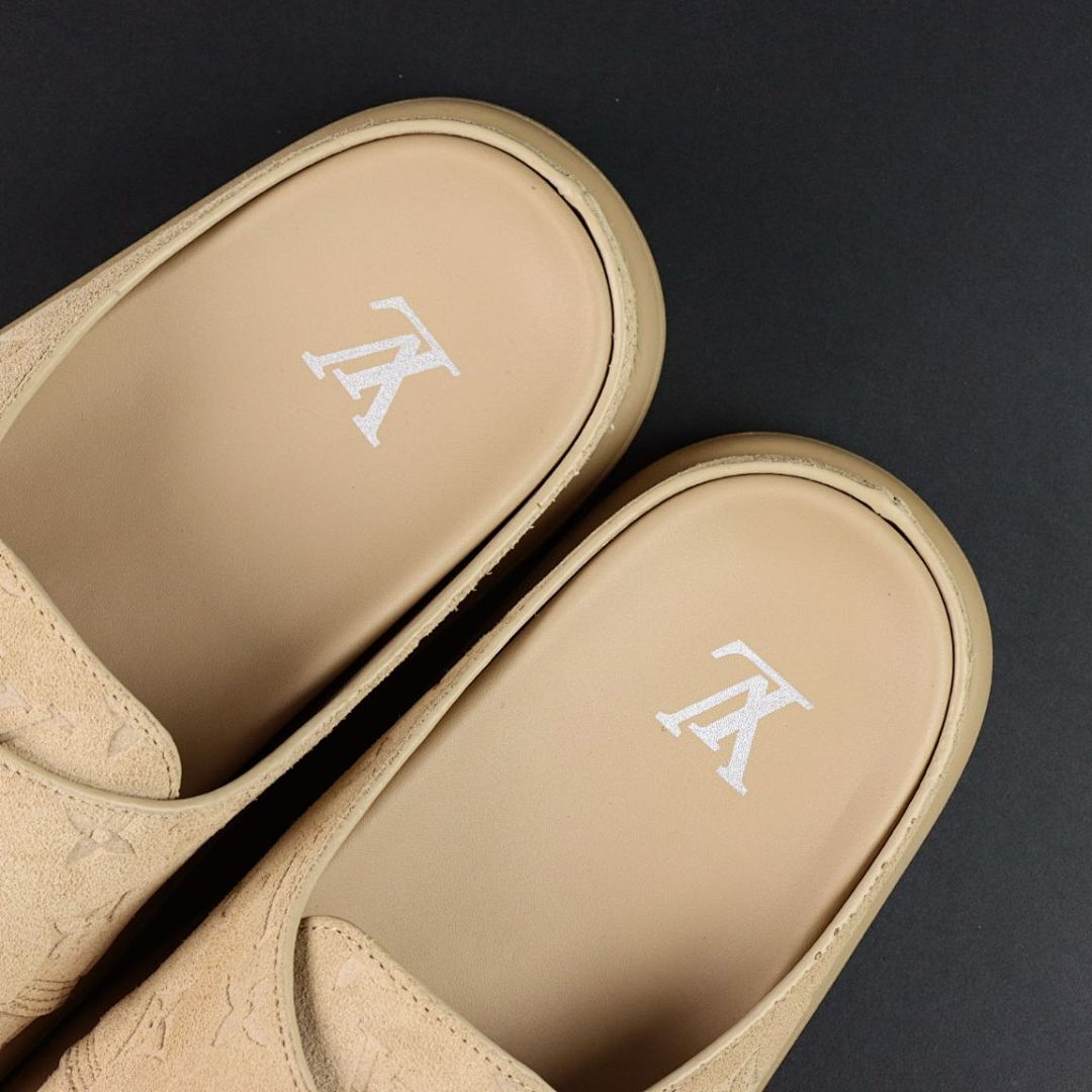 Louis Vuitton Dreamy Loafer Monogram-Embossed Suede Beige - Image 3