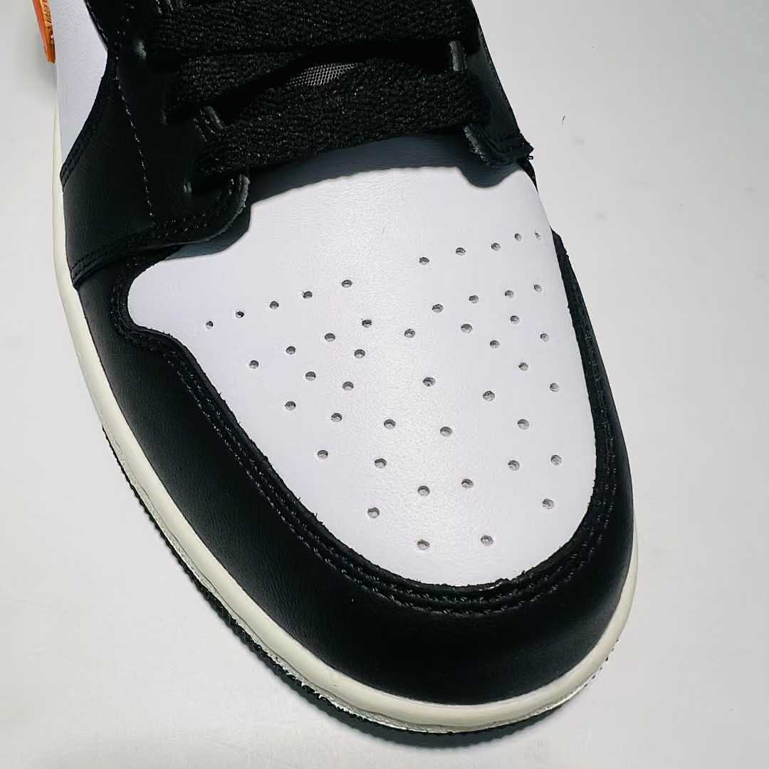 Air Jordan 1 Mid "Starfish" Black White Orange DQ8426-000 Men's Women's Lifestyle Casual Basketball Sneakers Shoes - Image 6