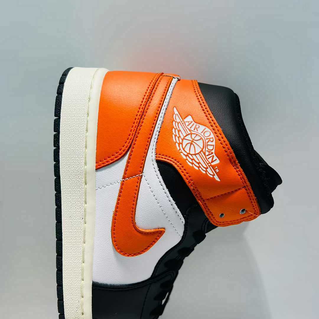 Air Jordan 1 Mid "Starfish" Black White Orange DQ8426-000 Men's Women's Lifestyle Casual Basketball Sneakers Shoes - Image 7