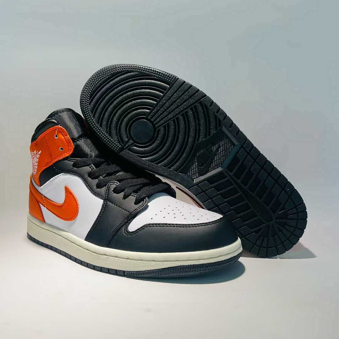 Air Jordan 1 Mid "Starfish" Black White Orange DQ8426-000 Men's Women's Lifestyle Casual Basketball Sneakers Shoes - Image 8