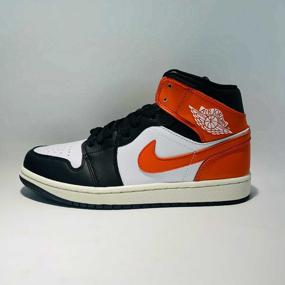 Air Jordan 1 Mid "Starfish" Black White Orange DQ8426-000 Men's Women's Lifestyle Casual Basketball Sneakers Shoes - Image 9