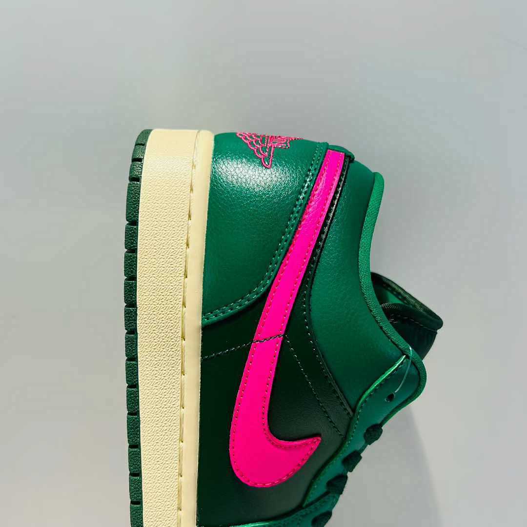 Air Jordan 1 Low SE Noble Green Dark Pink Sail Sneakers FJ3465-300 Men's Women's Shoes - Image 7