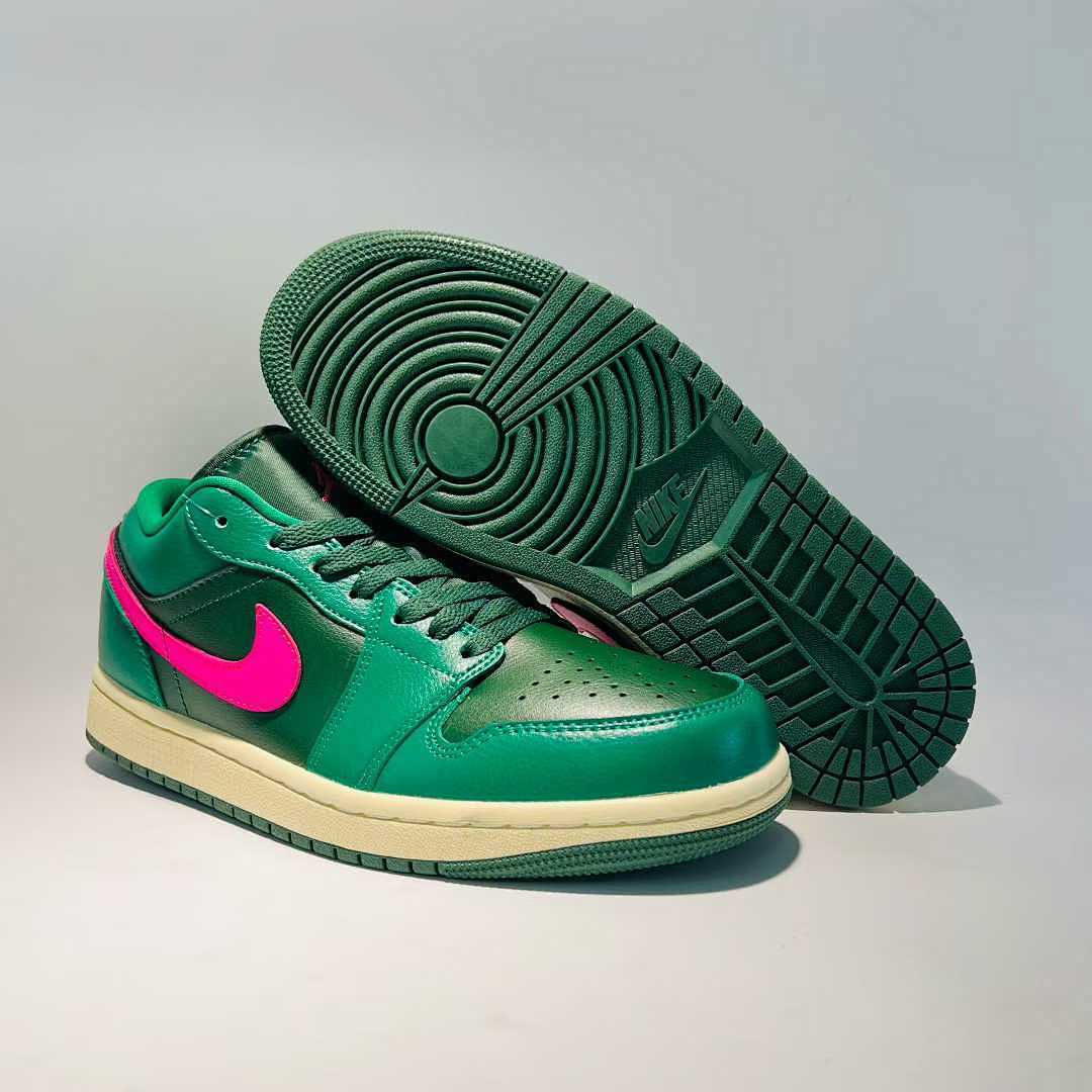 Air Jordan 1 Low SE Noble Green Dark Pink Sail Sneakers FJ3465-300 Men's Women's Shoes - Image 8