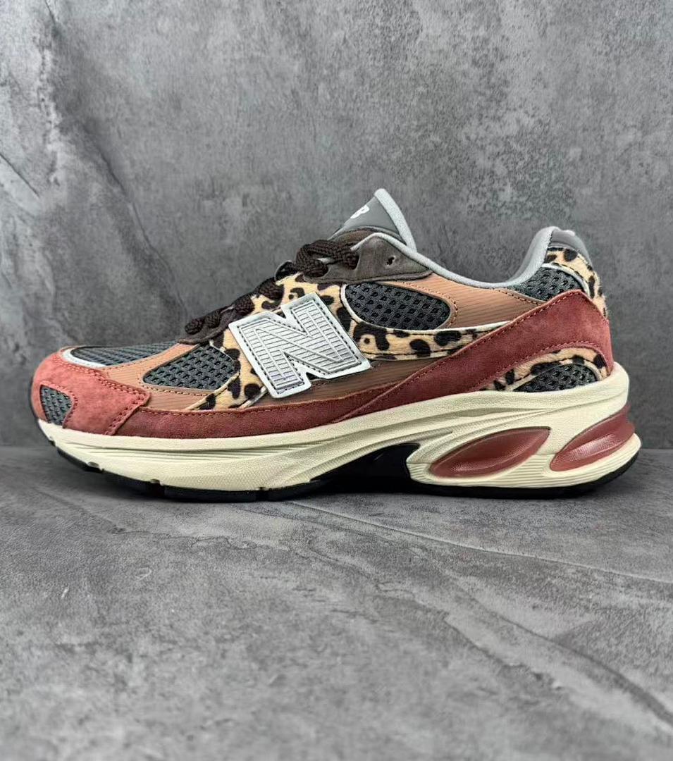 New Balance 1906R M1906RLP Castlerock Deep Red Leopard Print Lifestyle Sneakers