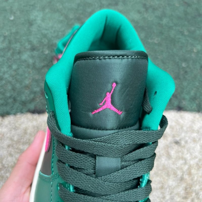 Air Jordan 1 Low Lucky Green Dark Grey Fuchsia Dream 553558-306 - Image 6