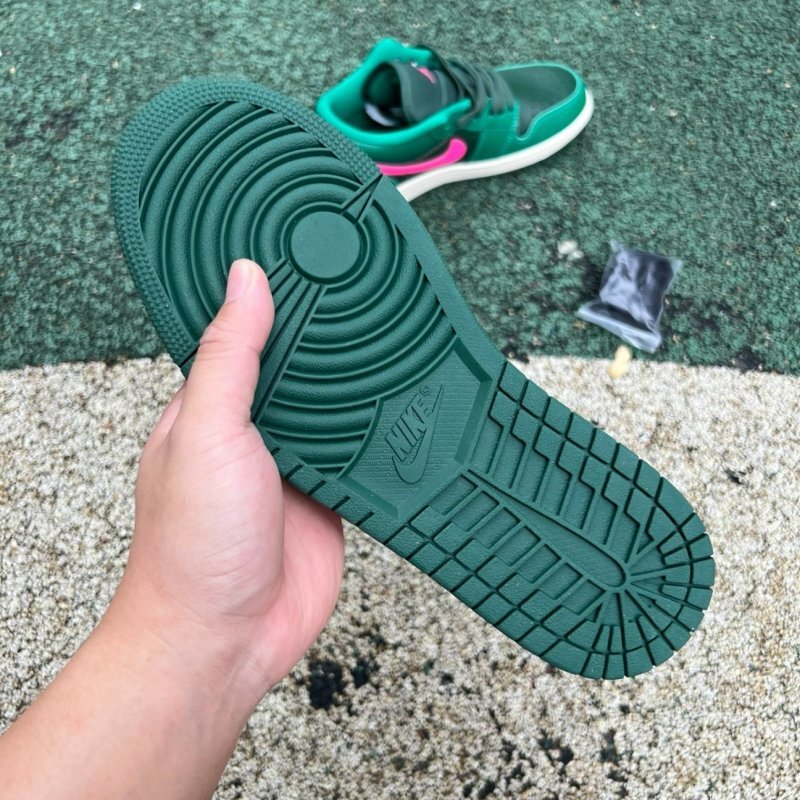 Air Jordan 1 Low Lucky Green Dark Grey Fuchsia Dream 553558-306 - Image 7