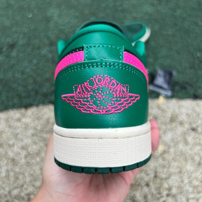 Air Jordan 1 Low Lucky Green Dark Grey Fuchsia Dream 553558-306 - Image 9