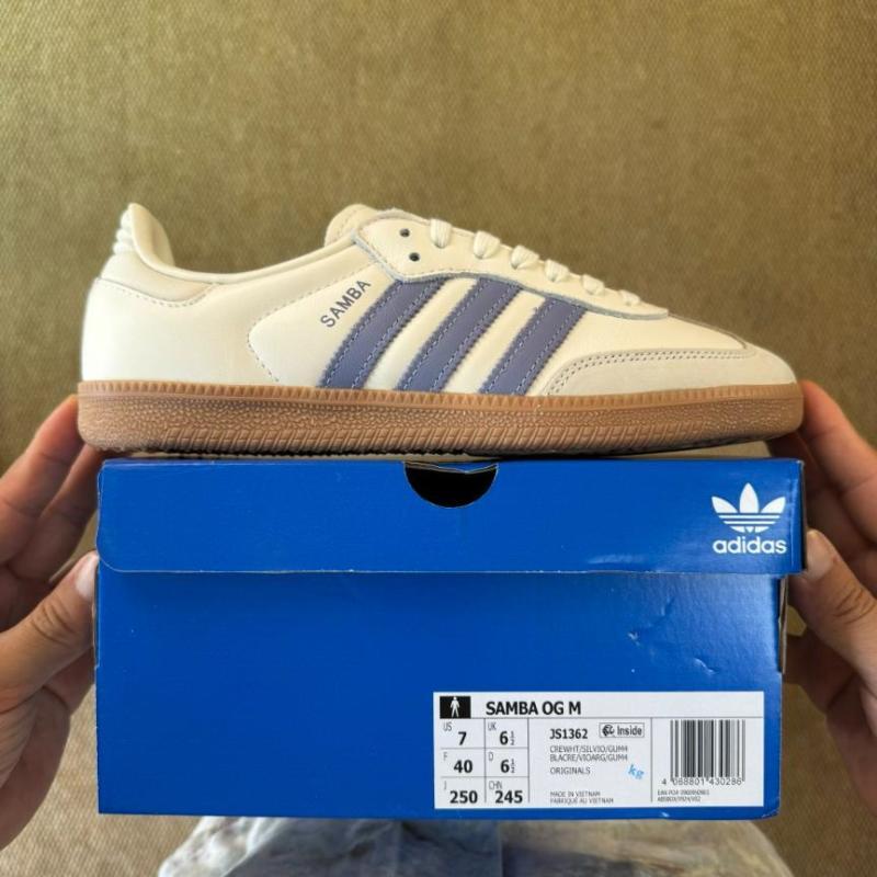 Adidas Samba OG Wonder White Blue Dawn Gum IE7015 - Image 3