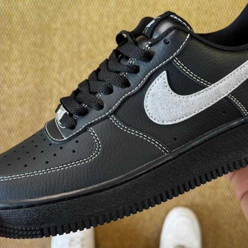 Nike Air Force 1 '07 LV8 "Contrast Stitch" Black/Grey Fog/White CT2302-002 - Image 5
