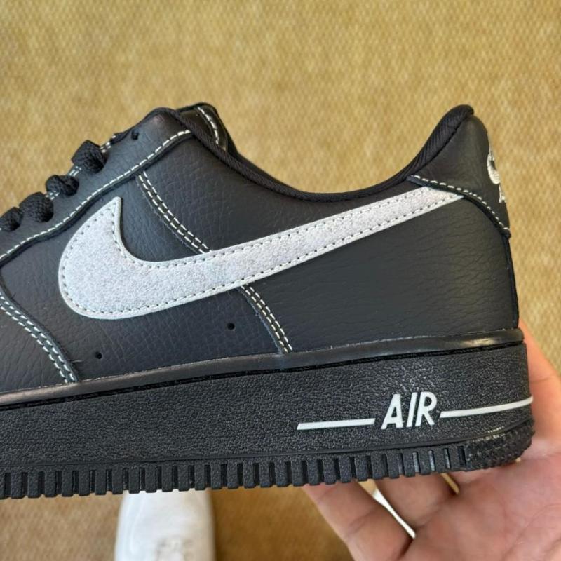 Nike Air Force 1 '07 LV8 "Contrast Stitch" Black/Grey Fog/White CT2302-002 - Image 6