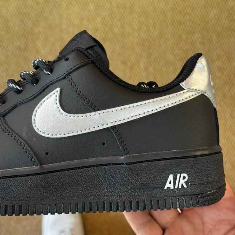 Nike Air Force 1 '07 LV8 Black Metallic Silver White CW7577-001 - Image 6