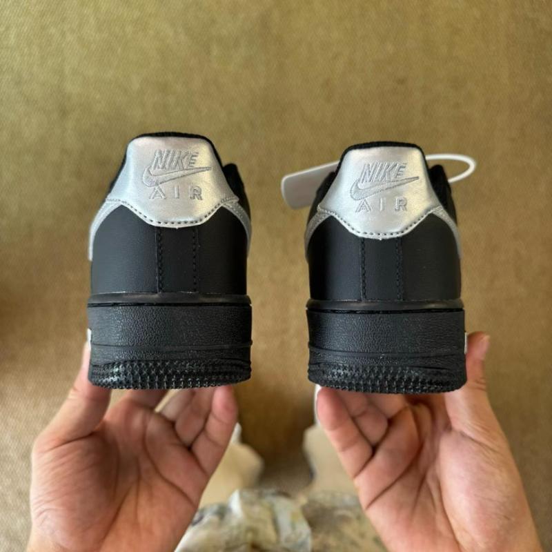 Nike Air Force 1 '07 LV8 Black Metallic Silver White CW7577-001 - Image 7