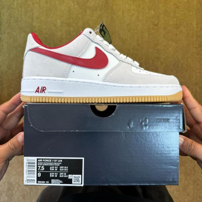 Nike Air Force 1 Low Summit White University Red Light Smoke Grey Gum Light Brown DV0788-100 - Image 3