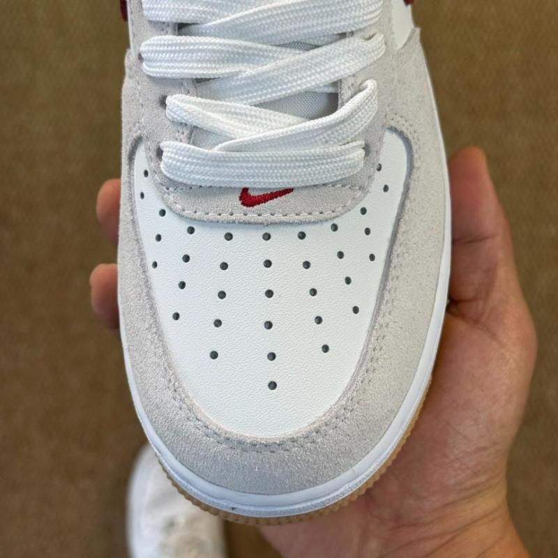 Nike Air Force 1 Low Summit White University Red Light Smoke Grey Gum Light Brown DV0788-100 - Image 4