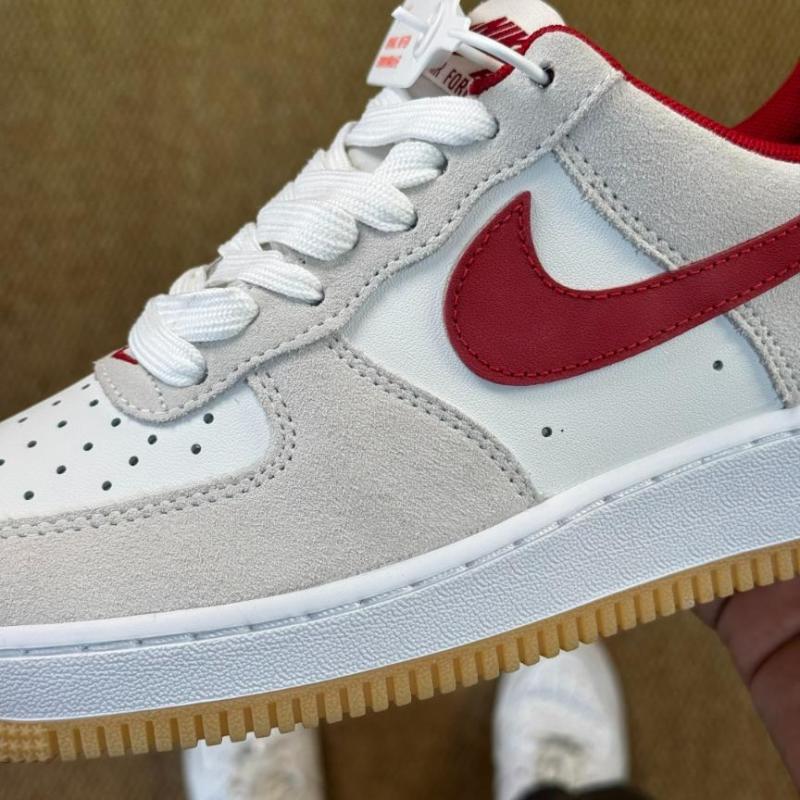 Nike Air Force 1 Low Summit White University Red Light Smoke Grey Gum Light Brown DV0788-100 - Image 5
