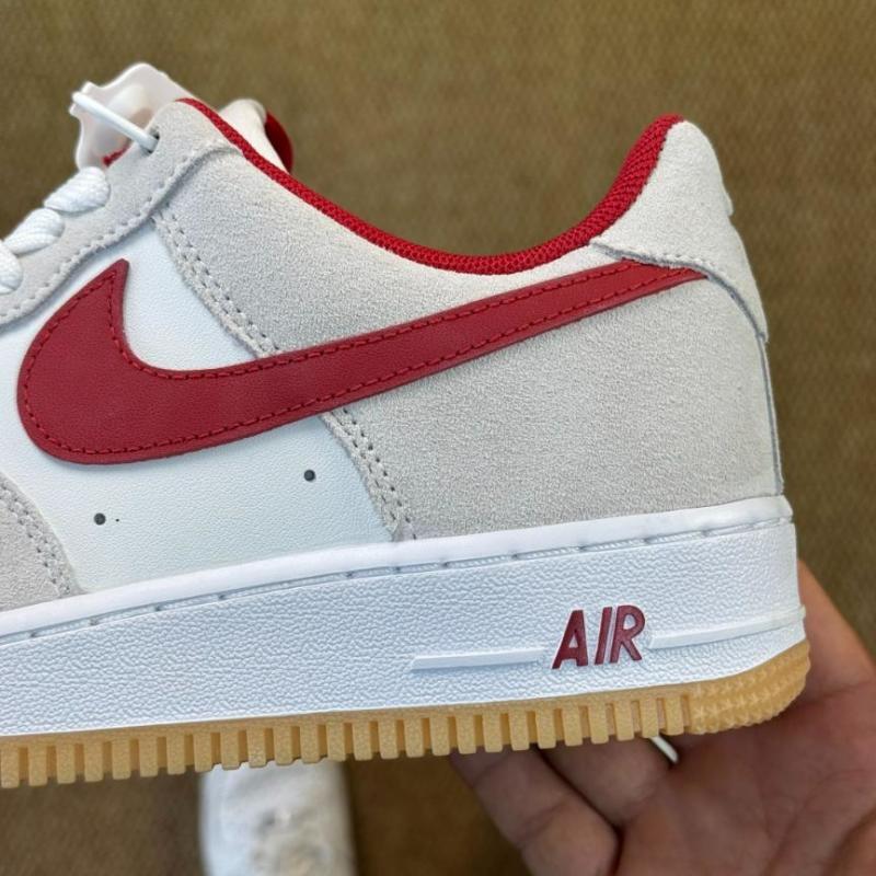 Nike Air Force 1 Low Summit White University Red Light Smoke Grey Gum Light Brown DV0788-100 - Image 6