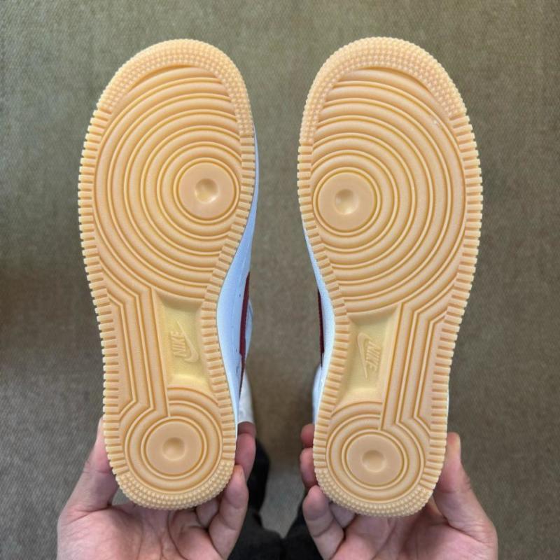 Nike Air Force 1 Low Summit White University Red Light Smoke Grey Gum Light Brown DV0788-100 - Image 8